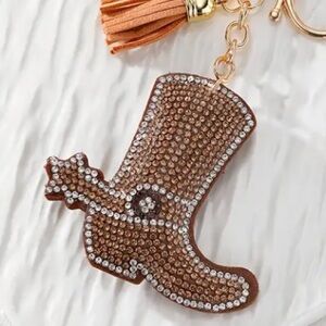 Western Boot Key Chain Bag Charm